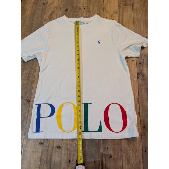 Polo Ralph Lauren Boys White Multicolor Colorblock Logo Graphic T Shirt XL 18-20 - Picture 3 of 7